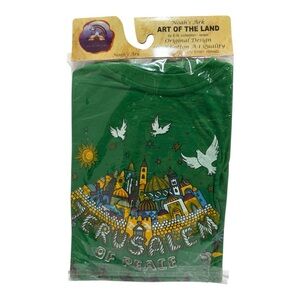 Vintage Noah’s Ark Art of the Land Jerusalem Peace T-Shirt 3XL New Sealed Green